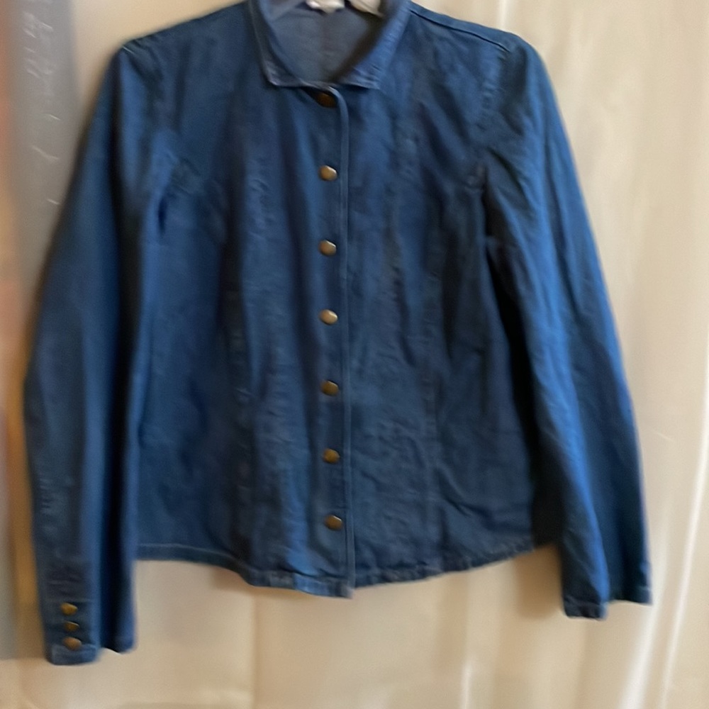 Basic Denim Lightweight Jean Button Snap Blue Jac… - image 2
